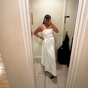 Abercrombie poplin white strapless dress